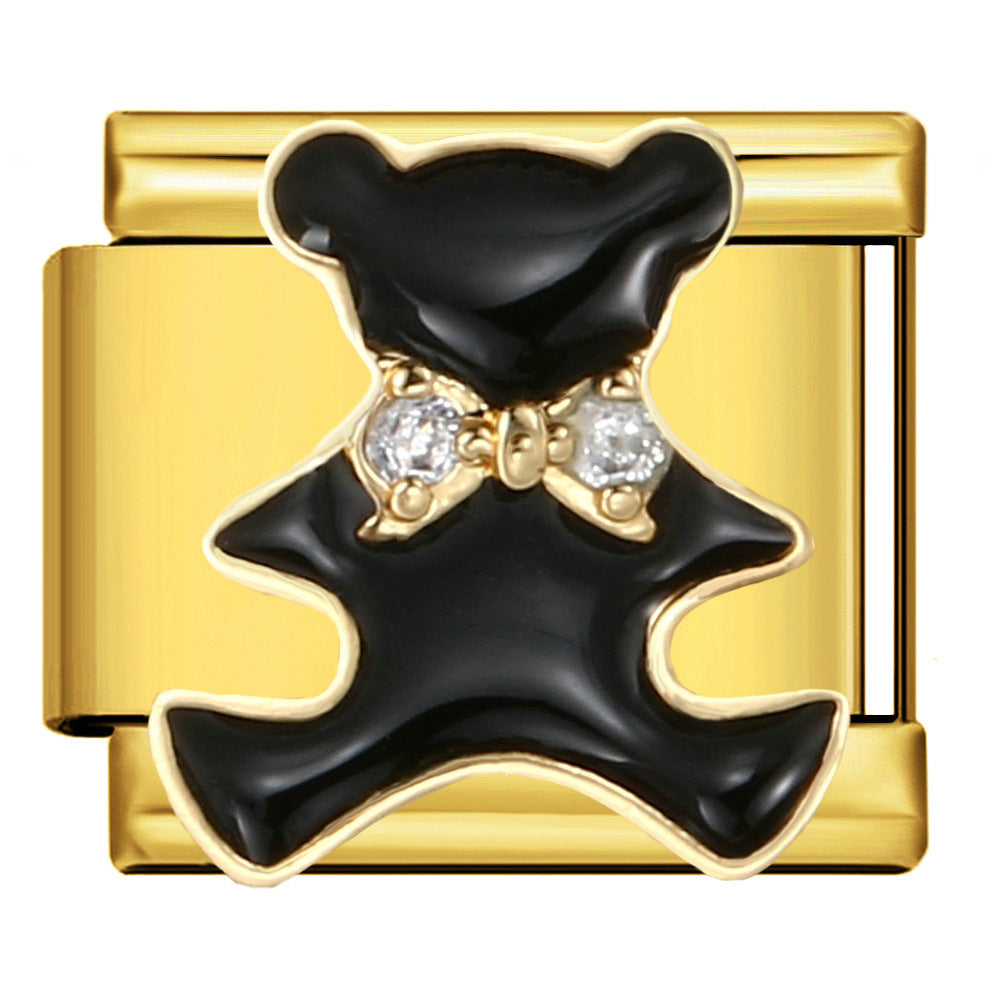 Wholesale 5pcs Italian Charm Bracelet 9mm DIY Splicing Bow Series Stainless Steel Composable Bracelet