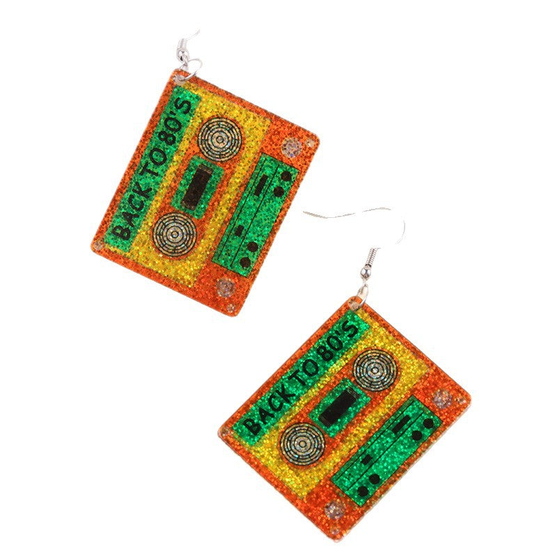 Wholesale  Retro Earrings Colorful Shiny Tape Acrylic Earrings