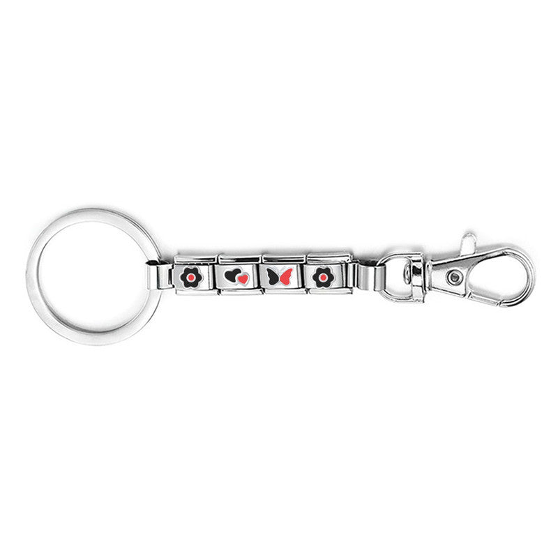 Wholesale Italian Module Keychain Bracelet Retro Creative Stylish Fashion DIY Italian Module Finished Keychain