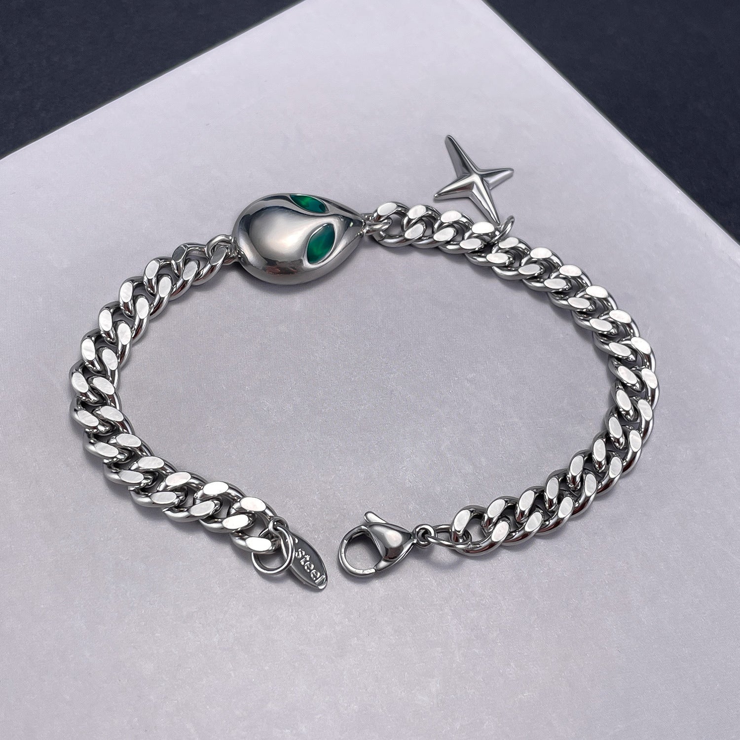 Wholesale Stainless Steel Bracelets Cuban Chain Cross Bracelet ACC-BT-GJ011