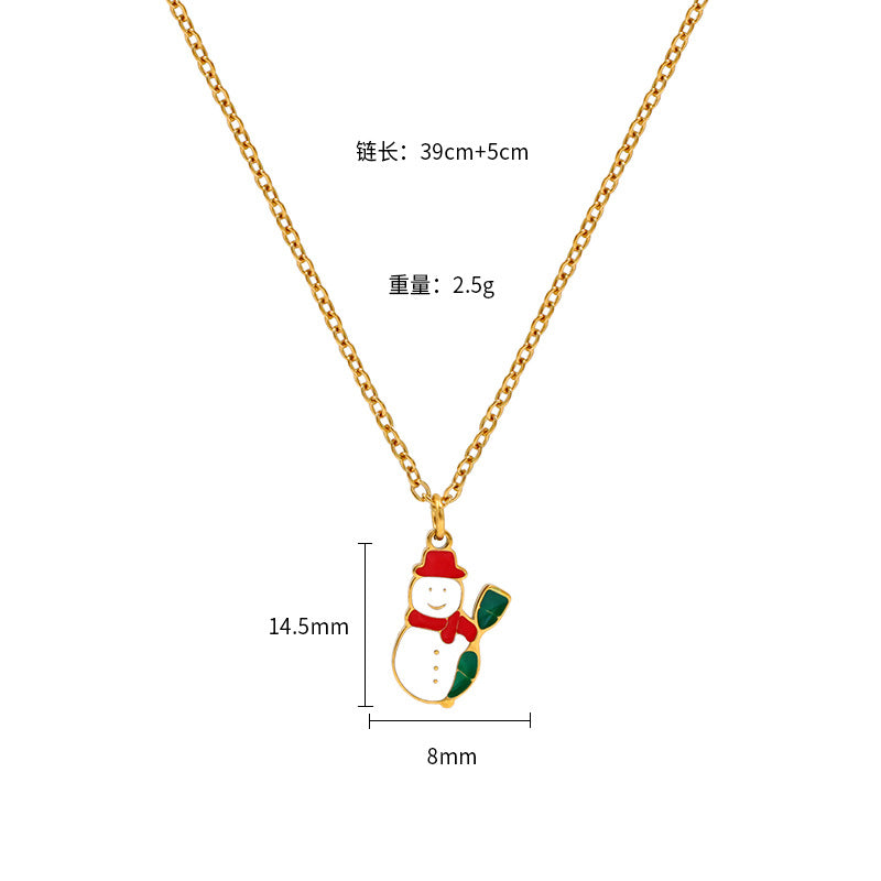 Wholesale Christmas  non-fading temperament stainless steel  necklace