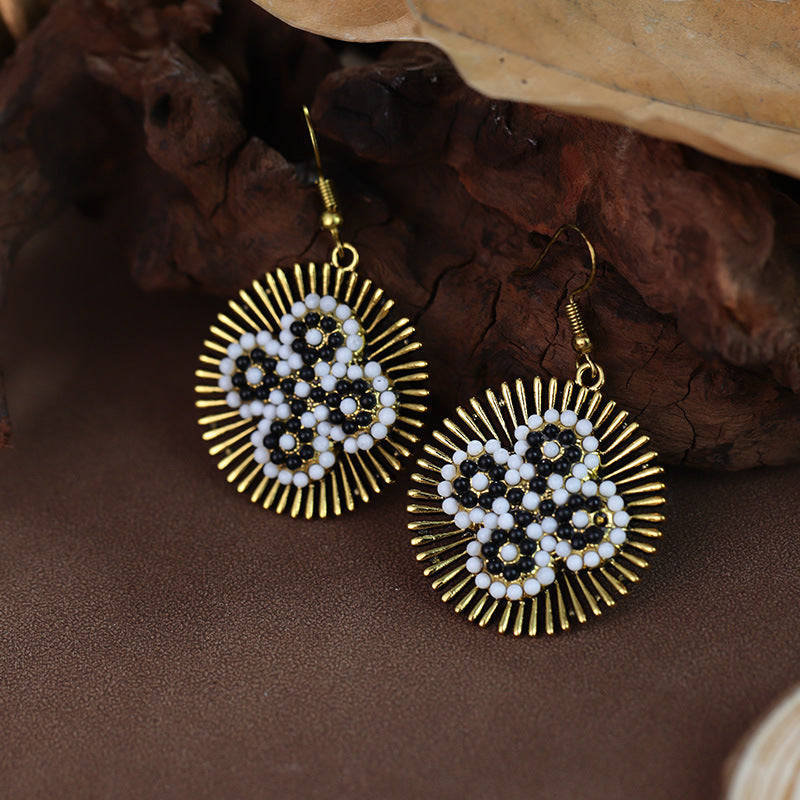 Wholesale Bohemian ethnic style heart-shaped ear hooks