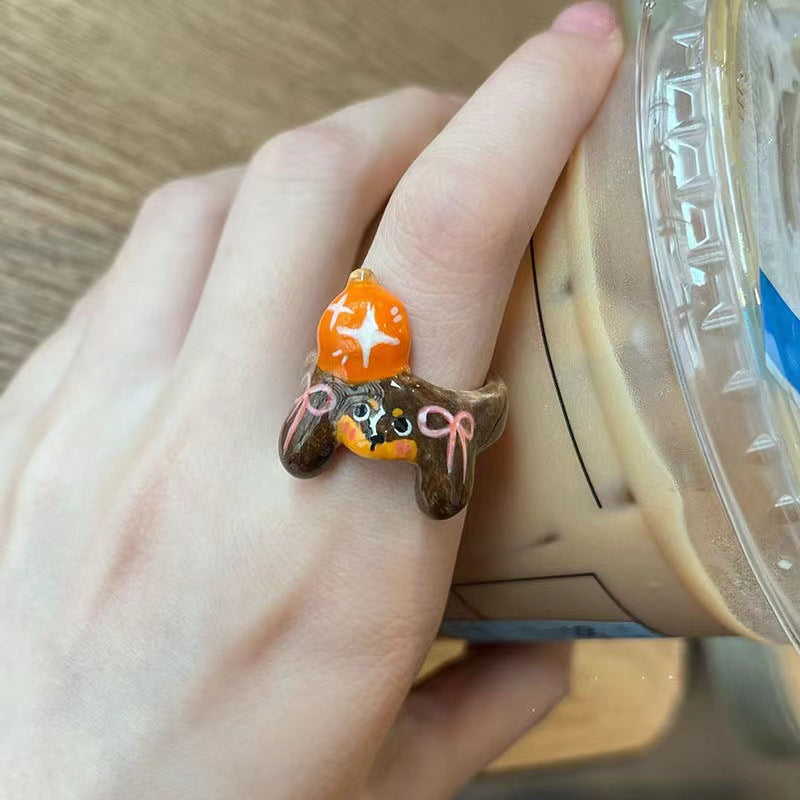 Wholesale  Funny Cartoon New Apple Dog Ring