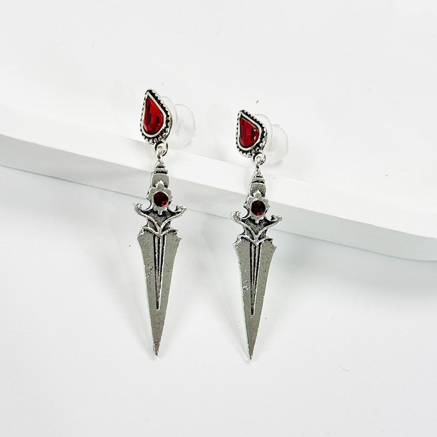 Wholesale  Retro Dark Gothic Dagger-Shaped Earrings