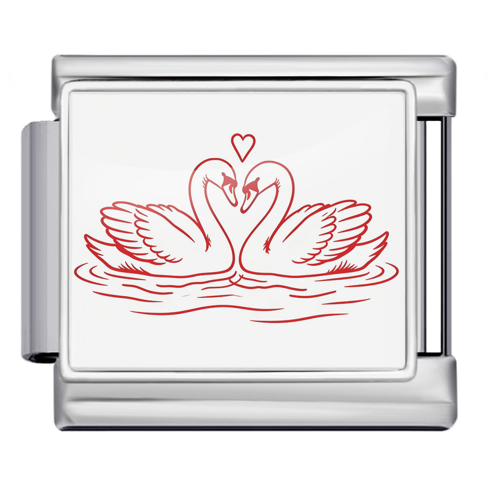 Wholesale 9mm Italian Charm Starter Bracelets DIY Valentine' s Day Heart-Shaped Stainless Steel Composable Bracelet