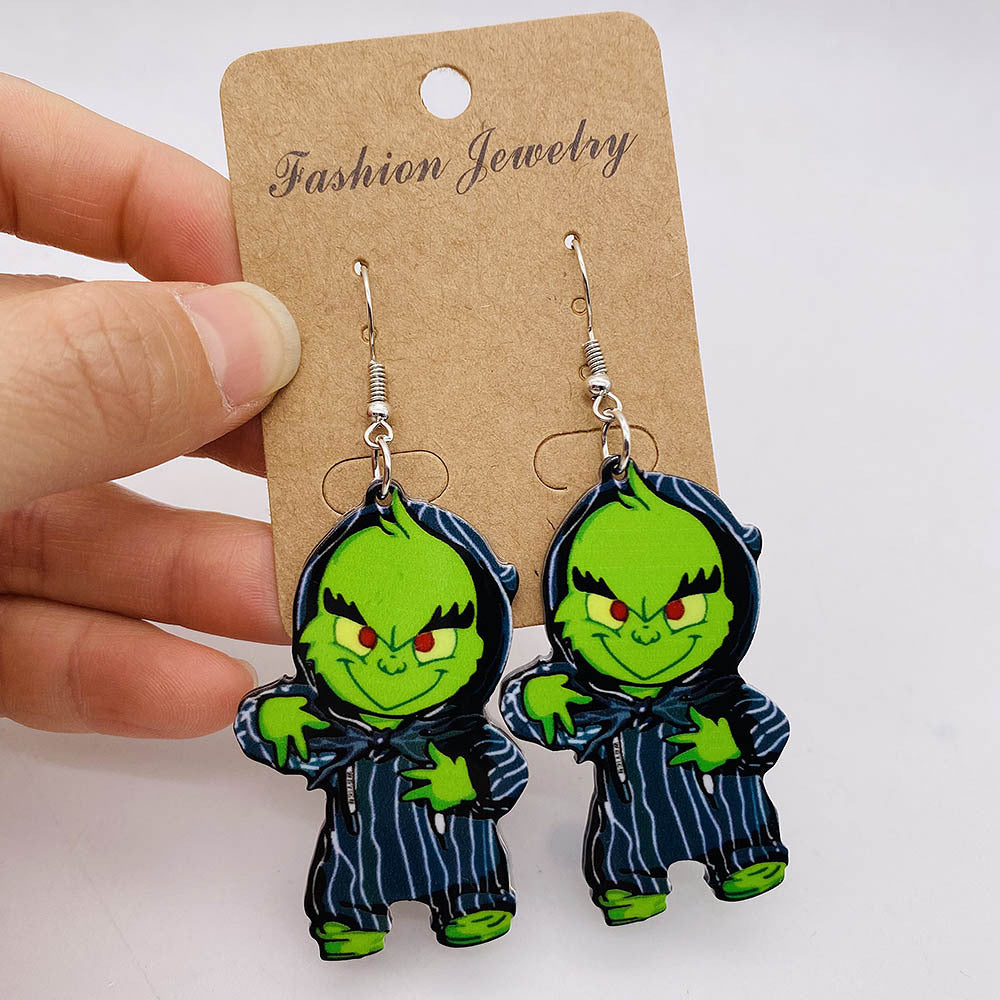 Wholesale  acrylic earrings Christmas night surprise horror  earrings