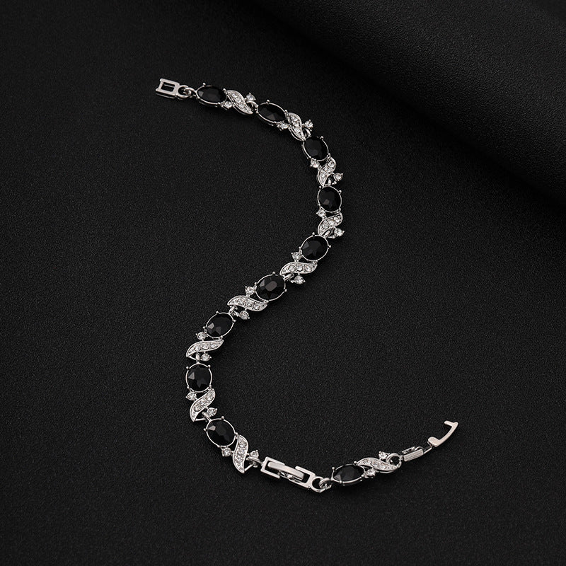 Wholesale Cross-shaped Colorful Zircon Seven Color Bracelet ACC-BT-YunJ010