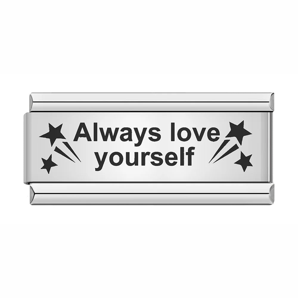 Wholesale Stainless Steel Laser Engraved Pattern Italian Module Bracelet DIY Fashion Jewelry Accessory
