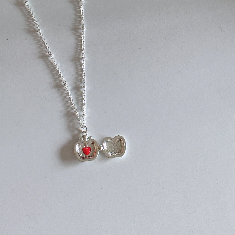 Wholesale Cute Sweet Apple Open Pendant Light Luxury Necklaces
