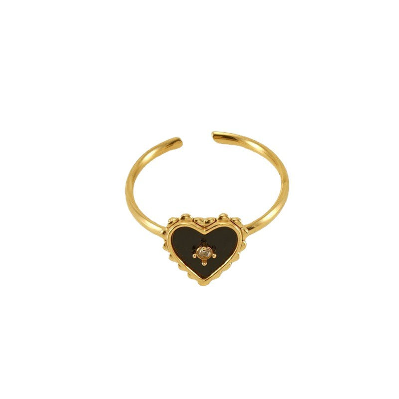 Wholesale Adjustable stainless steel heart-shaped ring