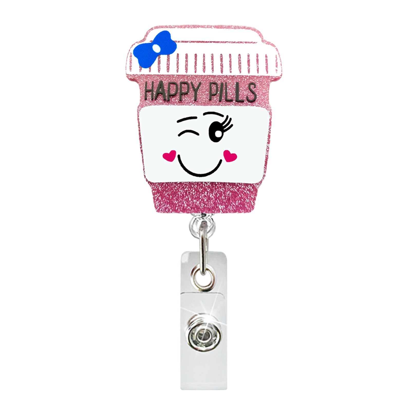 Wholesale Colored Medicine Bottle Medical Acrylic Retractable Badge Scroll Keychain Badge Reels ACC-KC-ChiHai005