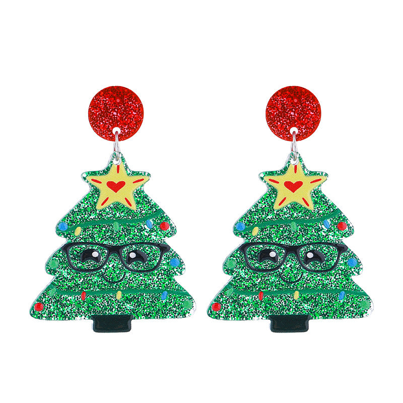 Wholesale New Year Christmas Tree  Acrylic Earrings