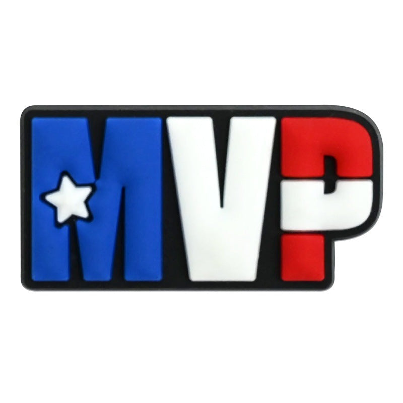 Wholesale Random 100pcs USA Football   PVC Soft Rubber Shoe Buckle Decoration