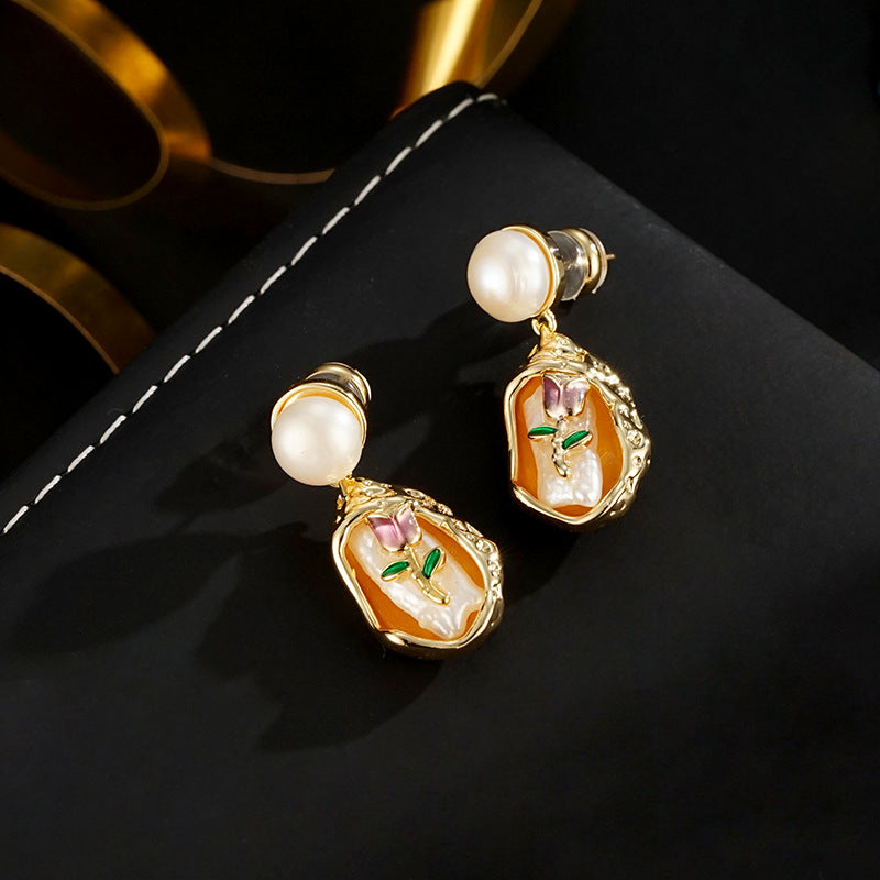 Wholesale S925 Silver Pin Rose Earrings