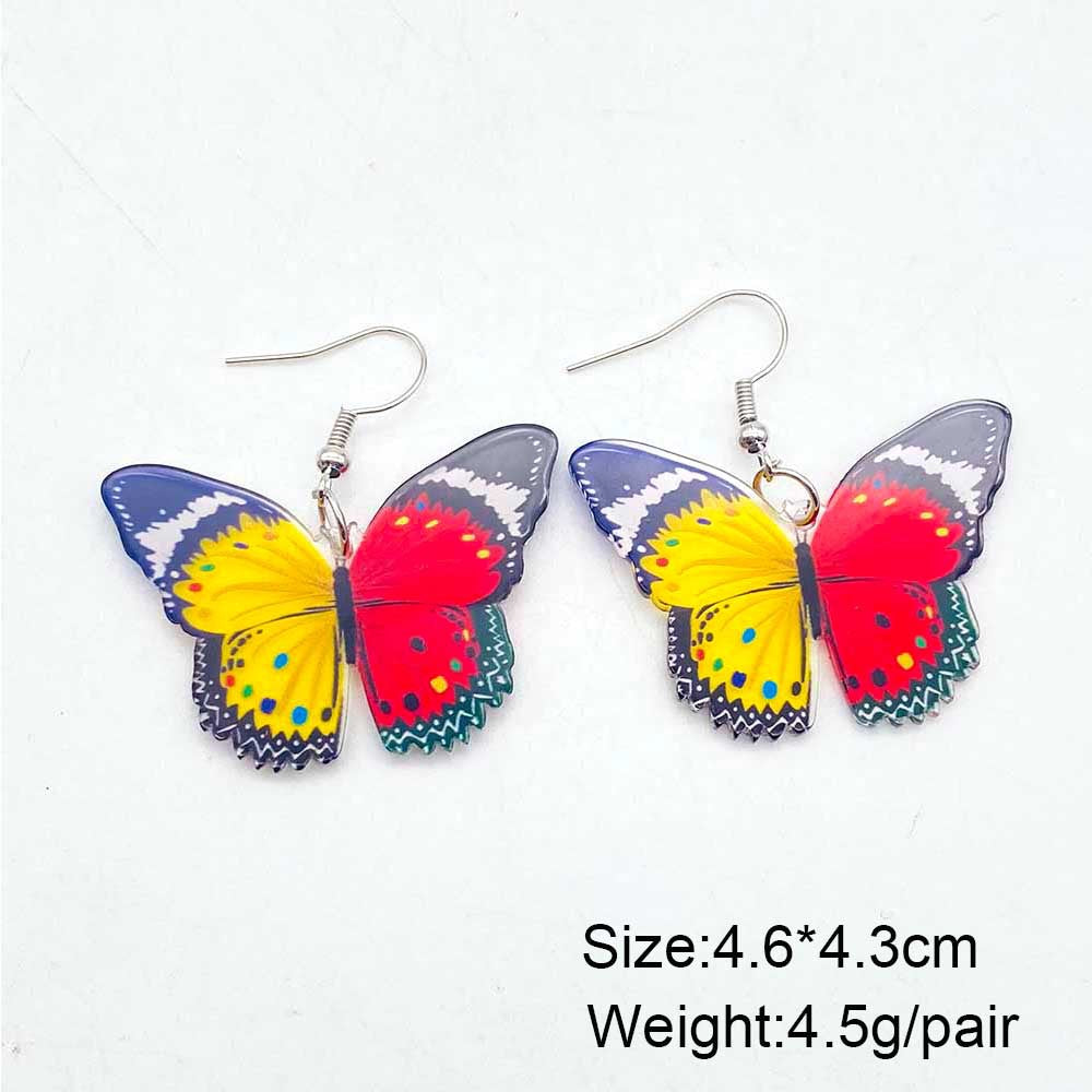 Wholesale Bohemian Painted Ethnic Style Butterfly Acrylic Earrings ACC-ES-CY007