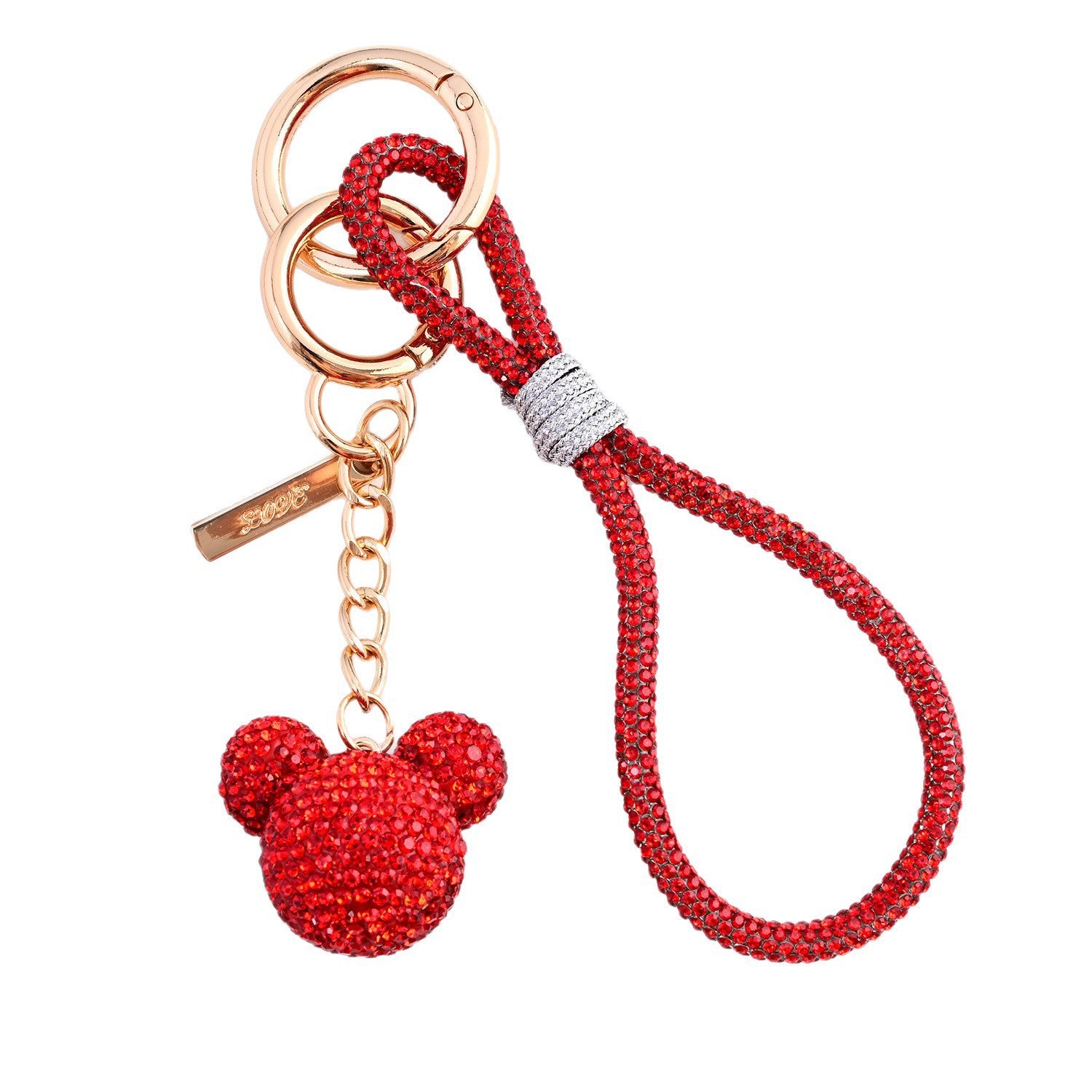 Wholesale Diamond-Encrusted Multi-Color  Head Keychain