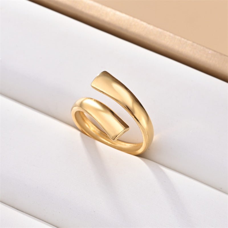 Wholesale Stainless steel oil drop simple cool style open ring