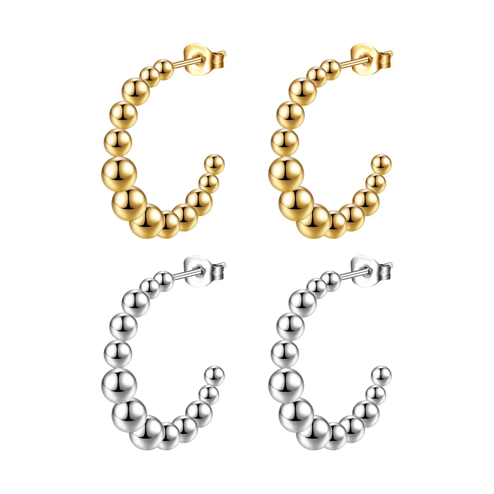 Boucles d'oreilles en gros en gros perles de soudage en forme de c