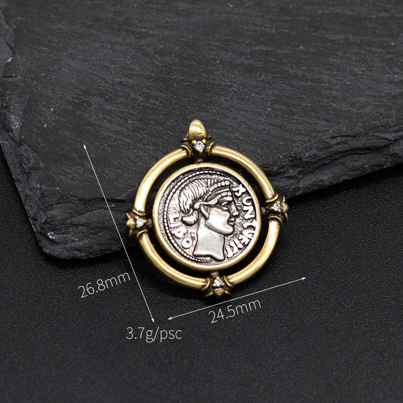 Wholesale Copper Greek Roman Retro Figure Pendant Necklace Fashion Accessory for Boutique Resale