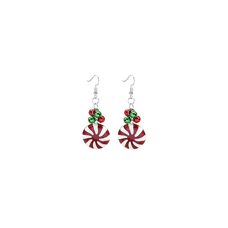 Wholesale Christmas Earrings  Christmas Hat Elk Christmas Bell Earrings