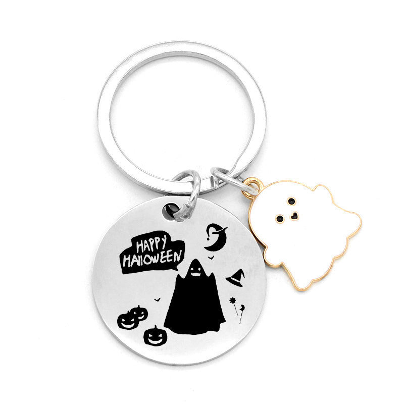 Wholesale Cute Stainless Steel Ghost Pumpkin Keychain  Party Gift Fashion Accessory For Resale