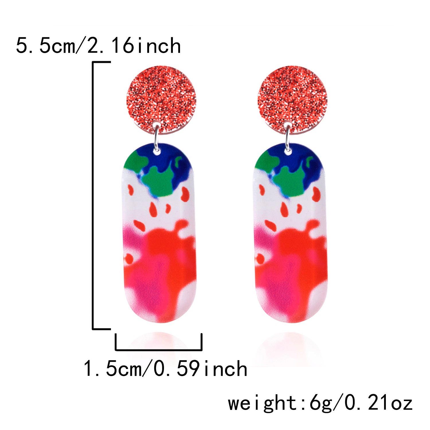 Wholesale personalized creative fresh and colorful vacation acrylic butterfly fruit earrings