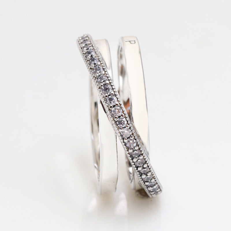 Wholesale Pave Interwoven Triple Band Ring