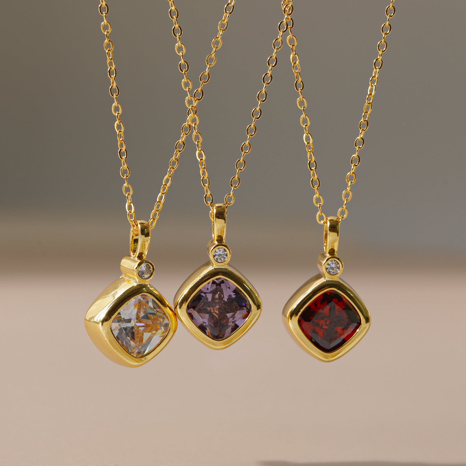 Wholesale  Titanium Steel Zircon Necklace  All-match Pendant  Clavicle Chain