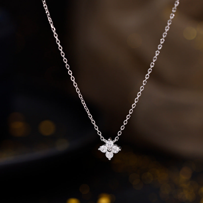 Wholesale 925 Sterling Silver Four-Leaf Clover Necklace