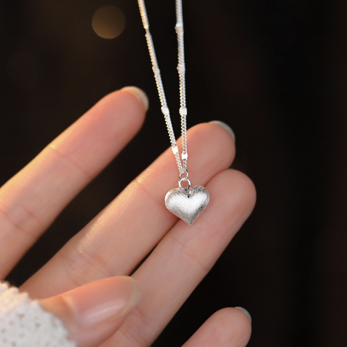 Wholesale Heart Shaped Water Wave Necklace