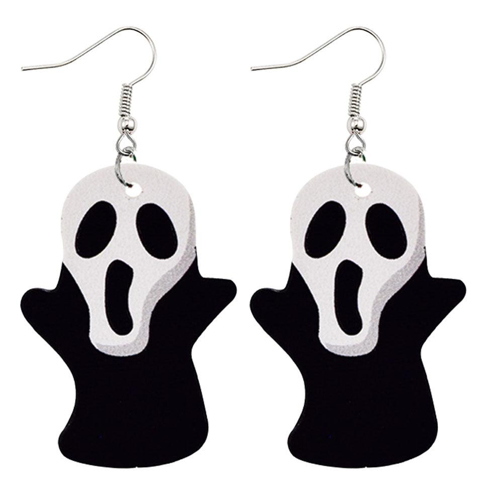 Wholesale Halloween Pumpkin Ghost Bat PU Leather Earrings ACC-ES-ChenY063