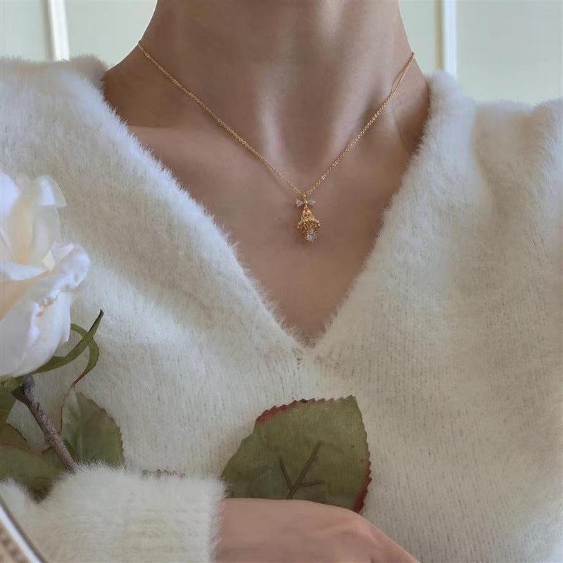 Wholesale Christmas sweet cute Bell bow earrings