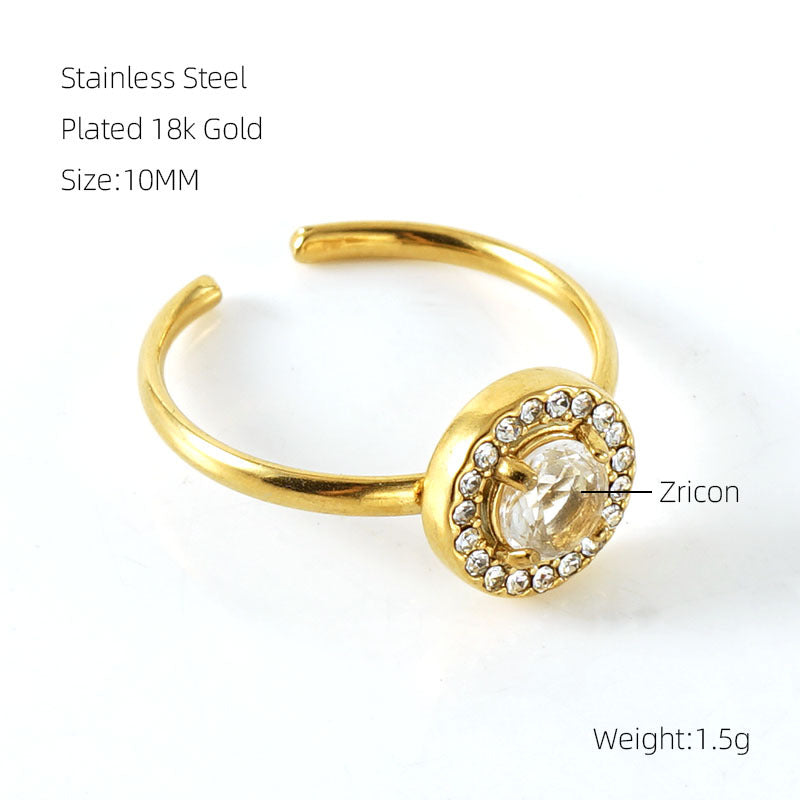 Wholesale Stainless steel zircon ring