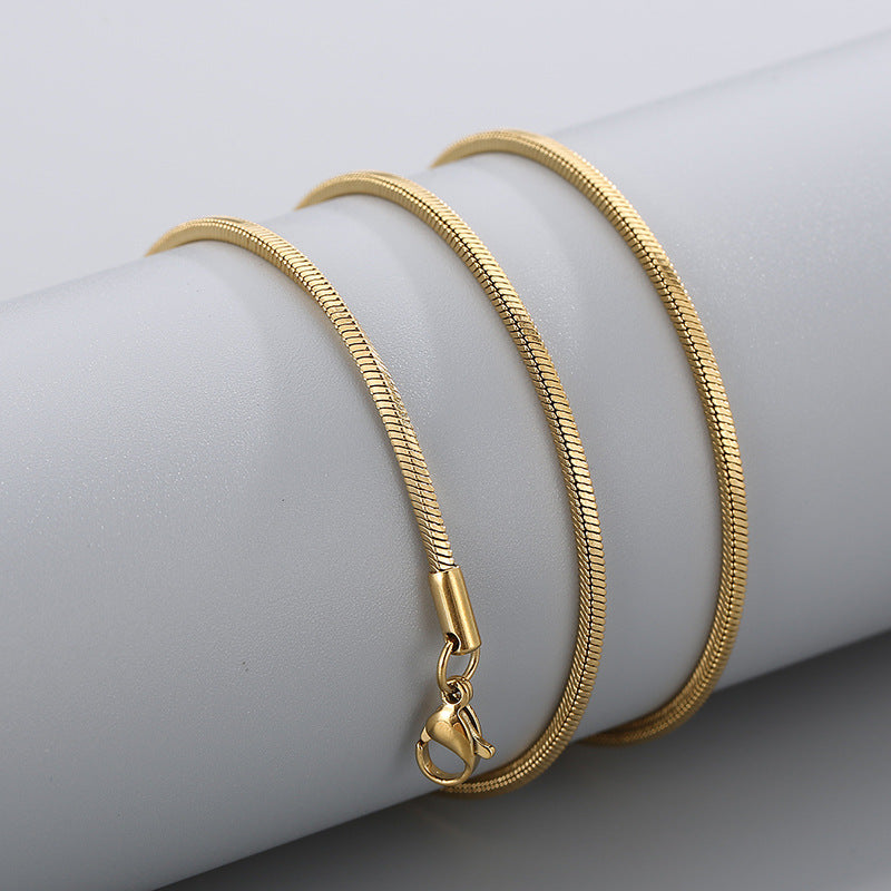 Wholesale 304 Titanium Steel Necklace Square Snake Bone Chain ACC-NE-KaLun004