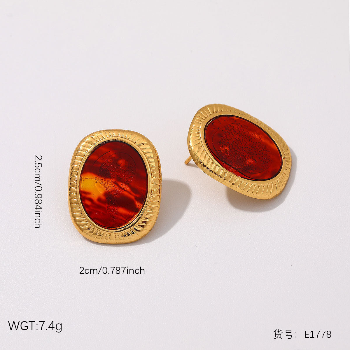 Wholesale Versatile Red Stainless steel Stud Earrings