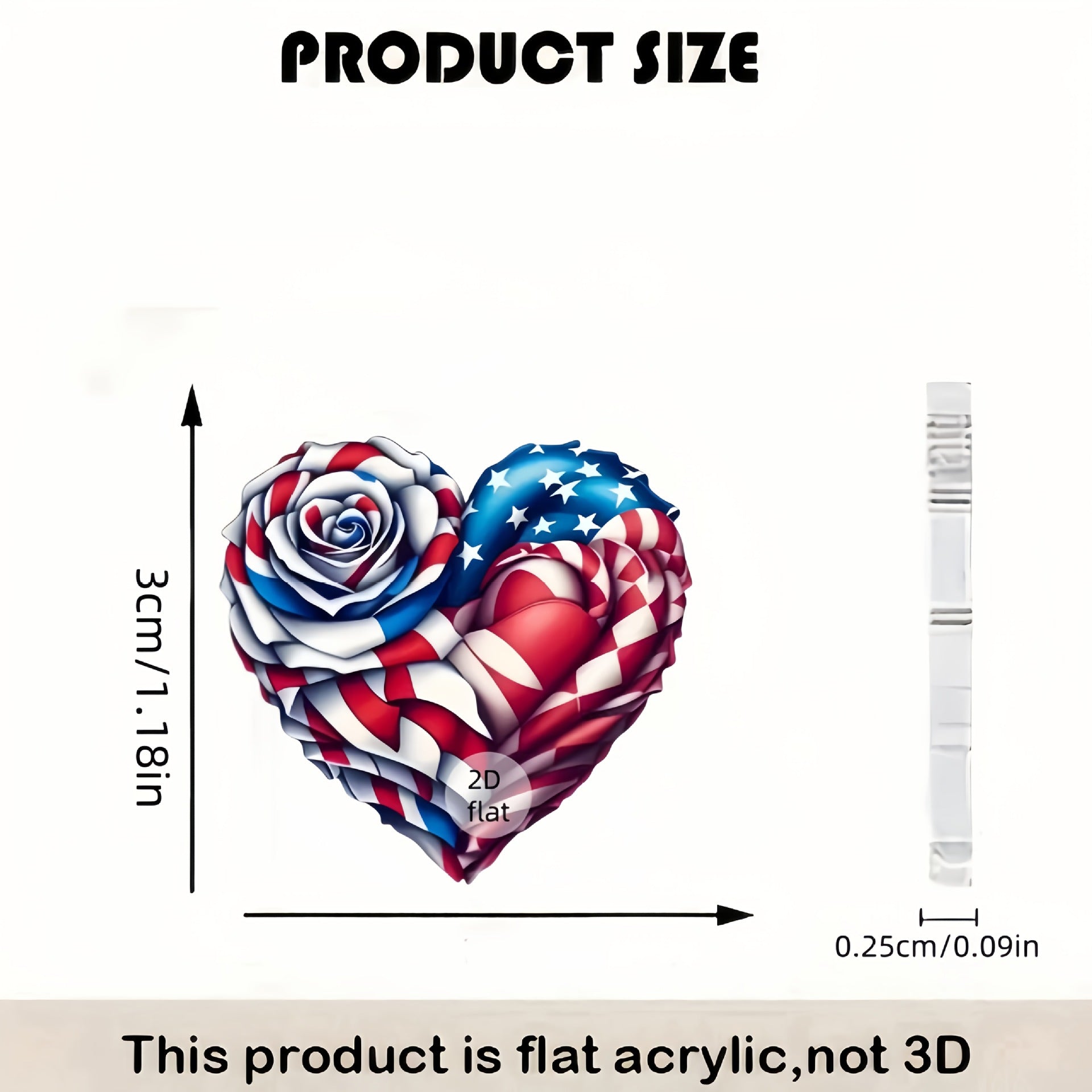 Wholesale 10pcs Acrylic Earrings American Flag Independence Day Red White Blue Flag Color Heart Rose Earrings