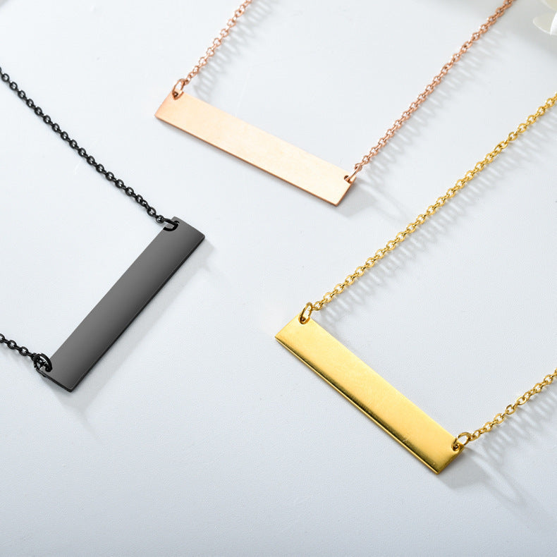Wholesale Black Titanium Steel Box Chain Necklace |  Geometry Pendant for Daily Layering Jewelry Accessory