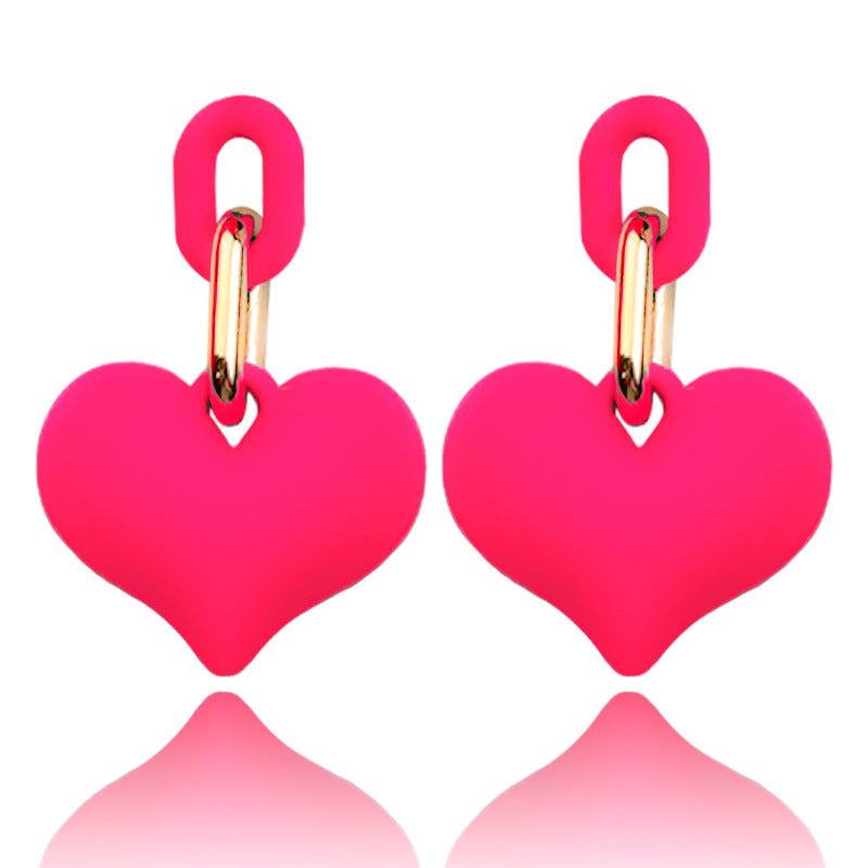 Wholesale  Mother's Day  Color Acrylic Love Earrings