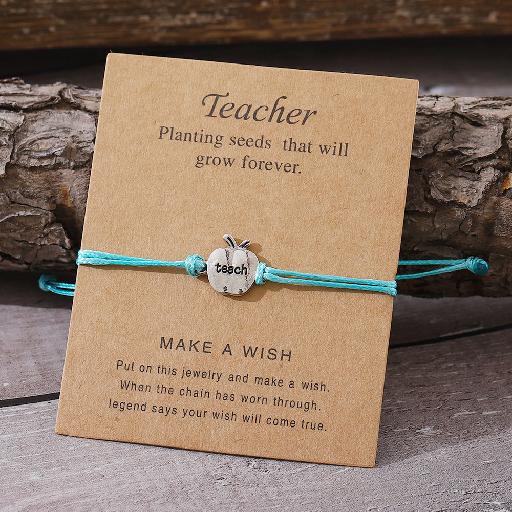 Wholesale Apple Color Wax Rope Bracelet Braided Card Jewelry ACC-BT-zhiyu001