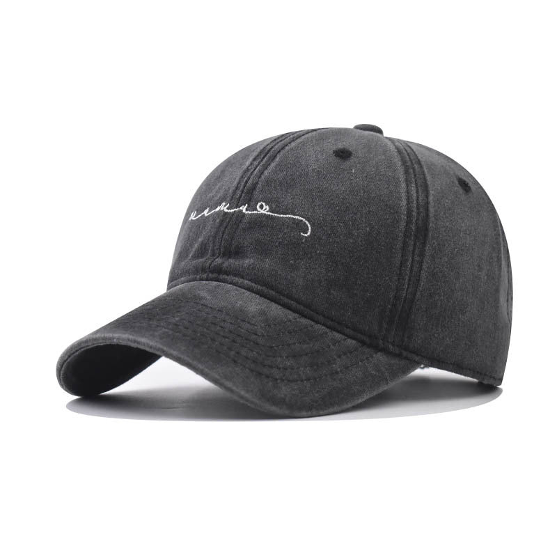 Wholesale Distressed Embroidered Letter Baseball Cap Cotton Adjustable Black Hat Fashion Accessory Gift Boutique Resale