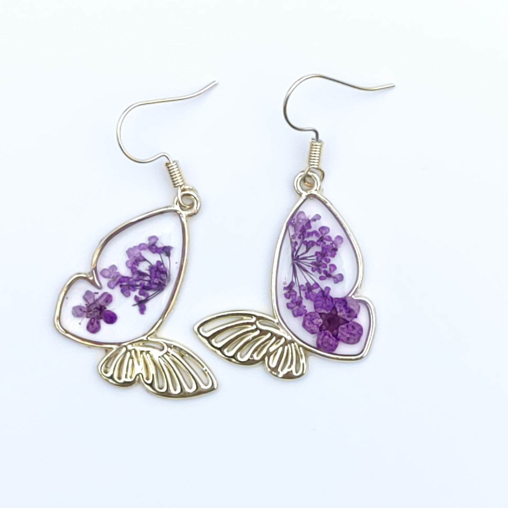 Wholesale Dried Flower Earrings Preserved Butterfly Earrings ACC-ES-Mindin003