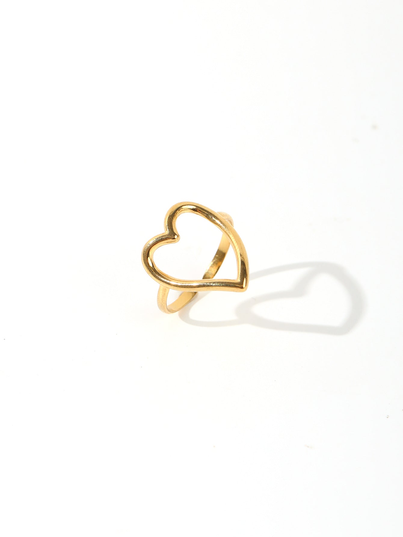 Wholesale Vintage Stainless Steel Ring 18k Gold Plated Leaf Love Rings ACC-RS-MuC008