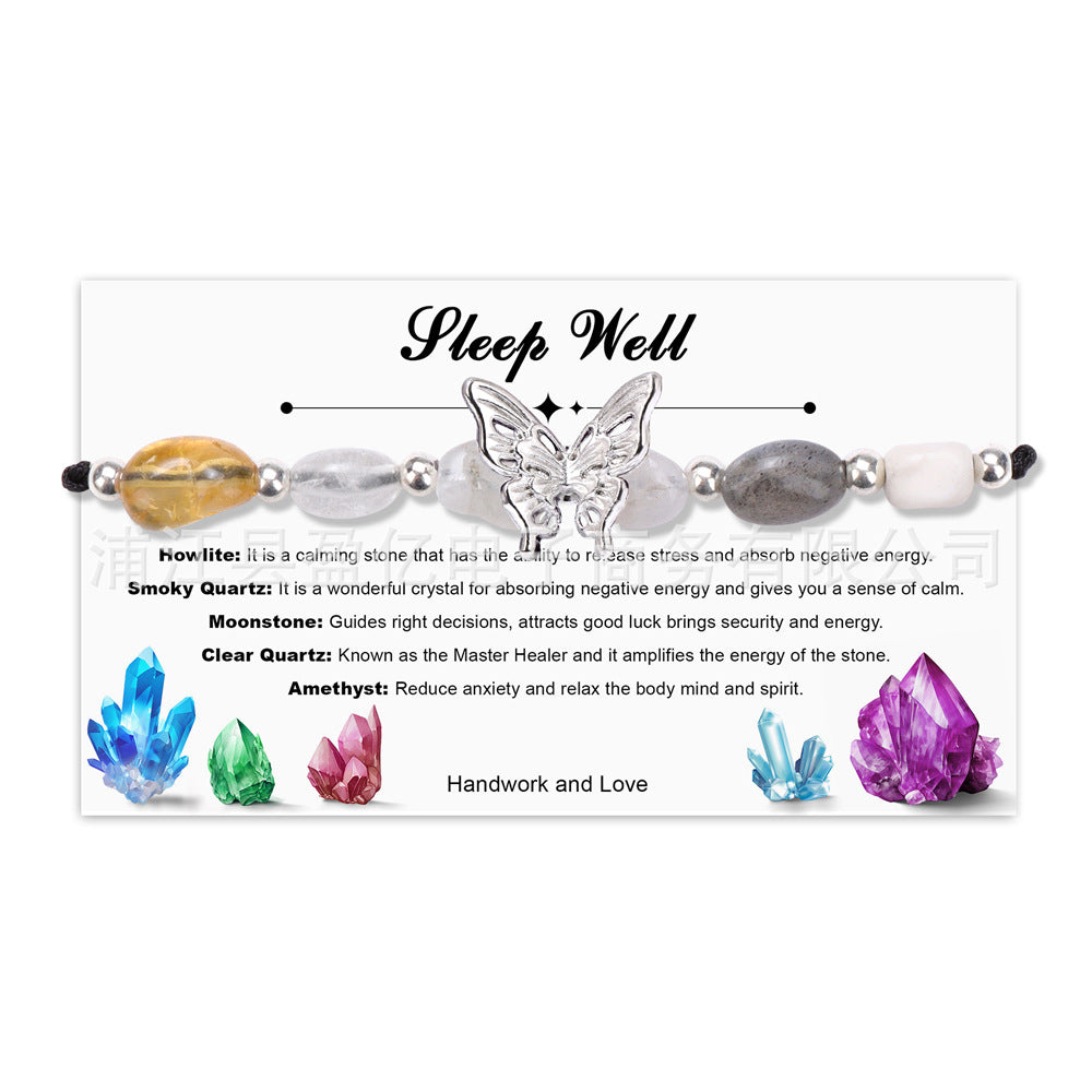 Wholesale Natural Crystal Semi-precious Stone Beads Bracelet ACC-BT-YinYi011