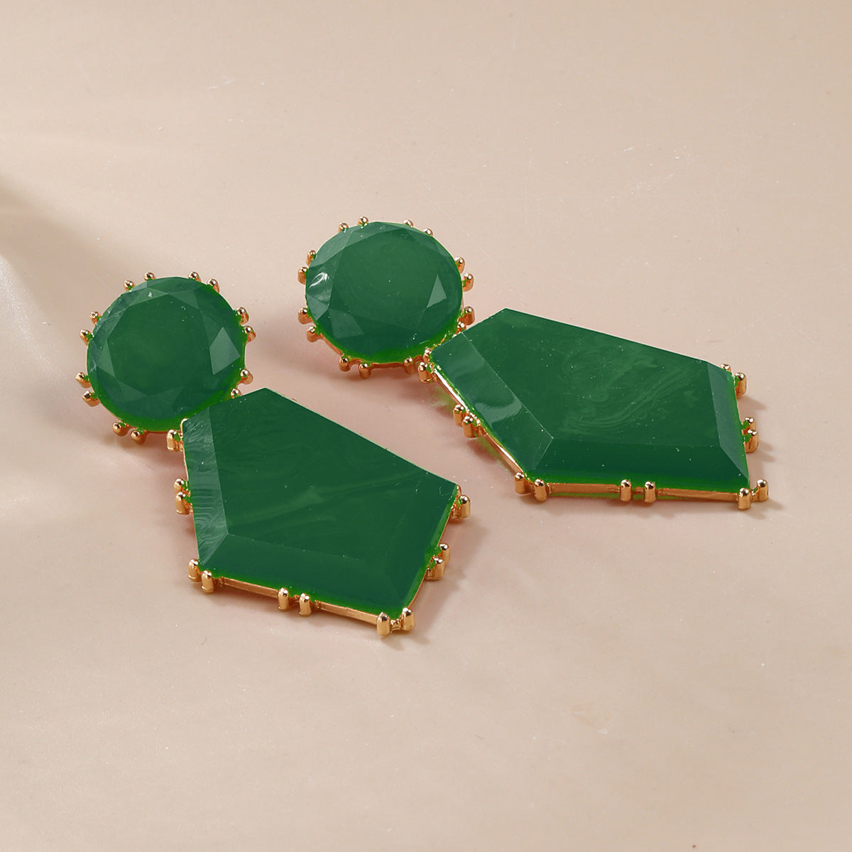 Wholesale Acetic Acid Board Earrings Exaggerated Earrings Round Hexagonal Board Earrings Bohemian Style Jewelry ACC-ES-JL003