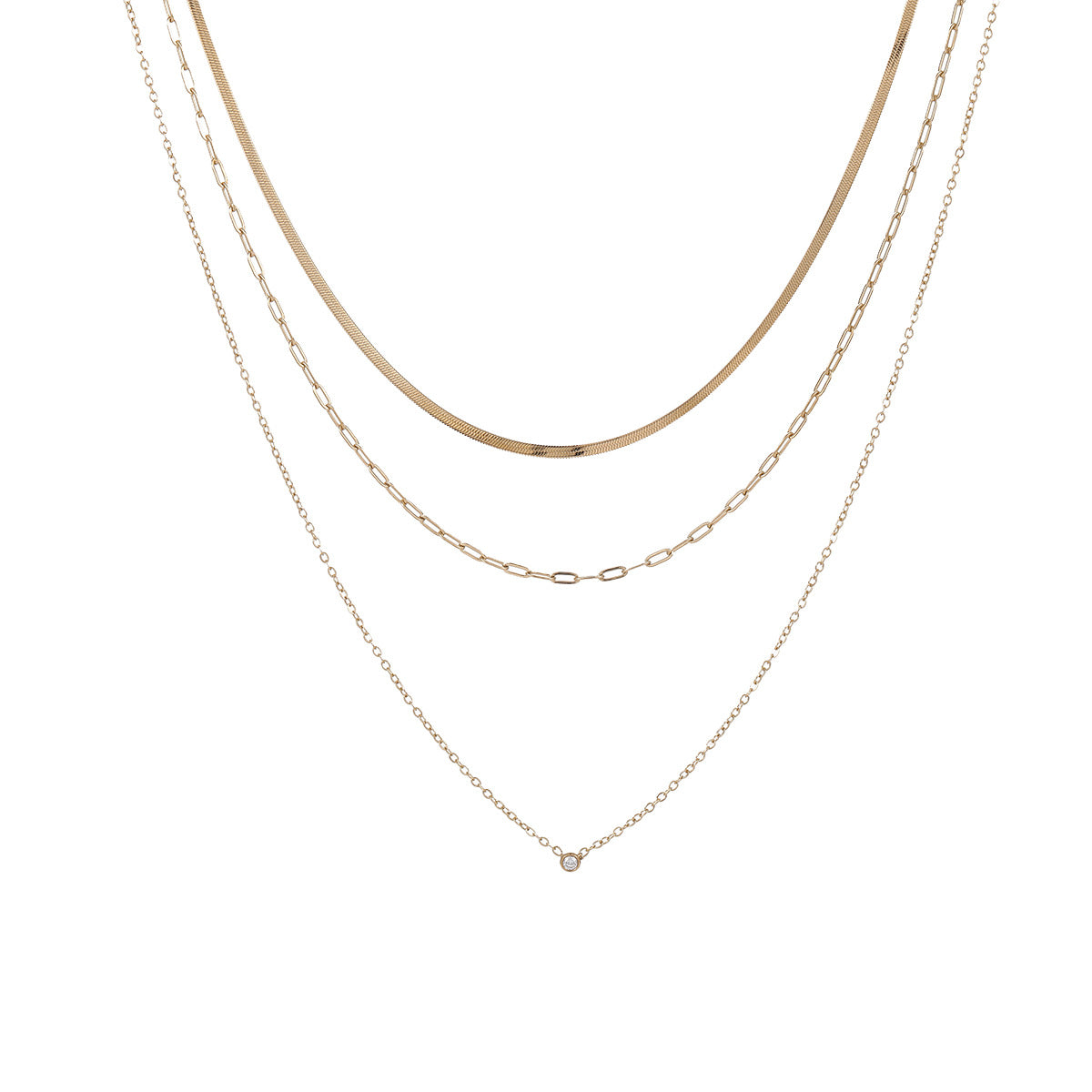 Wholesale Multi-layer Overlapping Stainless Steel  Necklace
