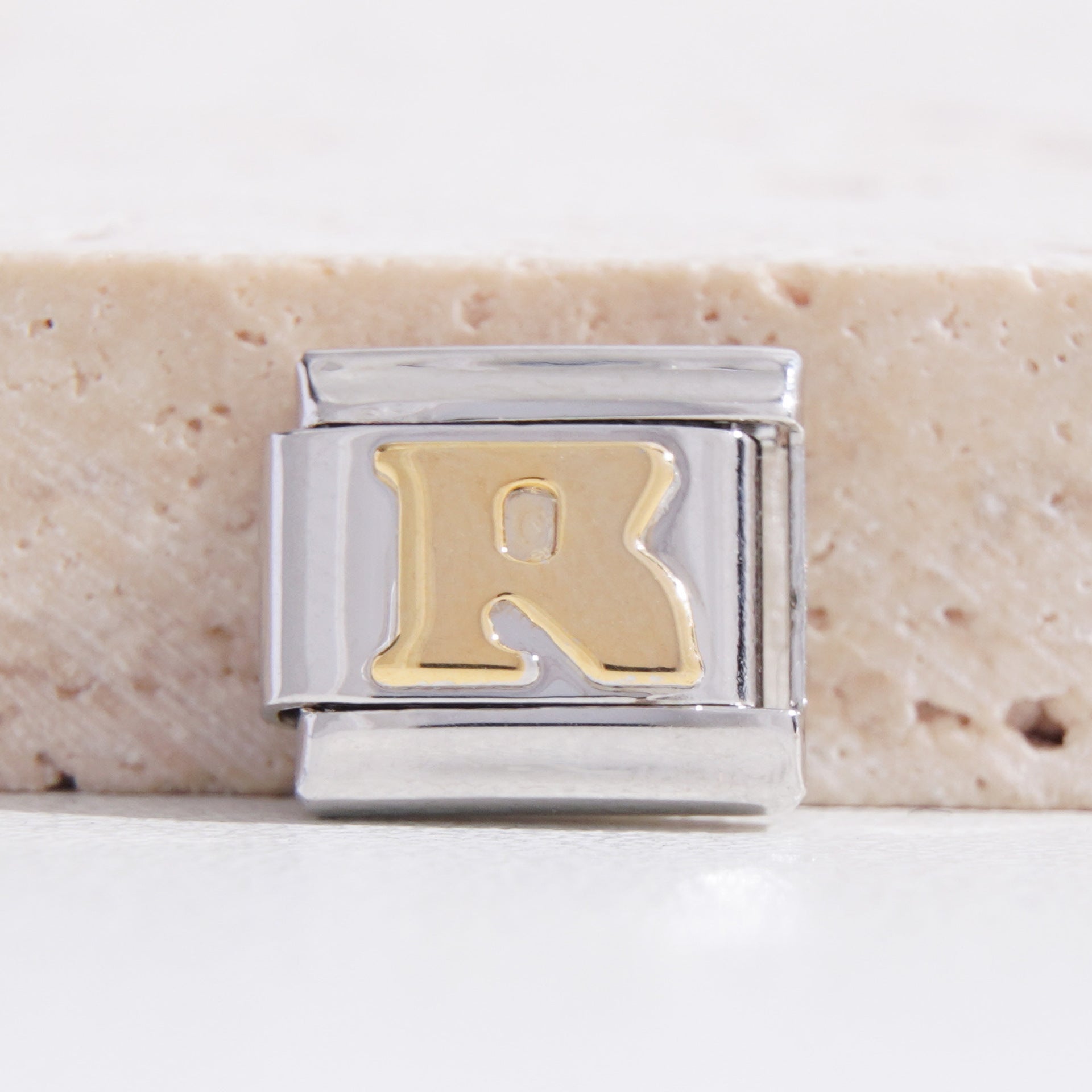 Wholesale Italian Charm Bracelet 9mm DIY Splicing Black Letter Stainless Steel Composable Bracelet