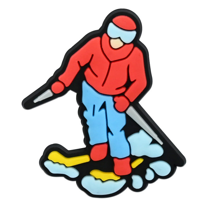 Wholesale  Random 100pcs ski series PVC Soft Rubber Shoe Buckle Decoration