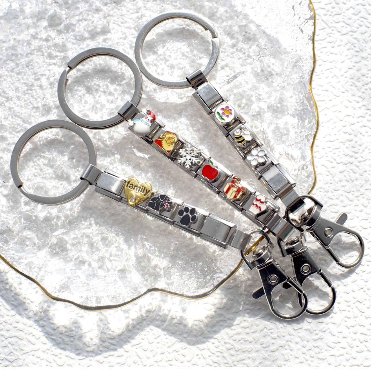 Wholesale fashion italian module diy keychain ball dog christmas friend gift