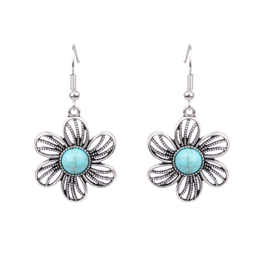 Wholesale Beach Resort Style Alloy Geometric Acrylic Turquoise Earrings for Women ACC-ES-MoMo002
