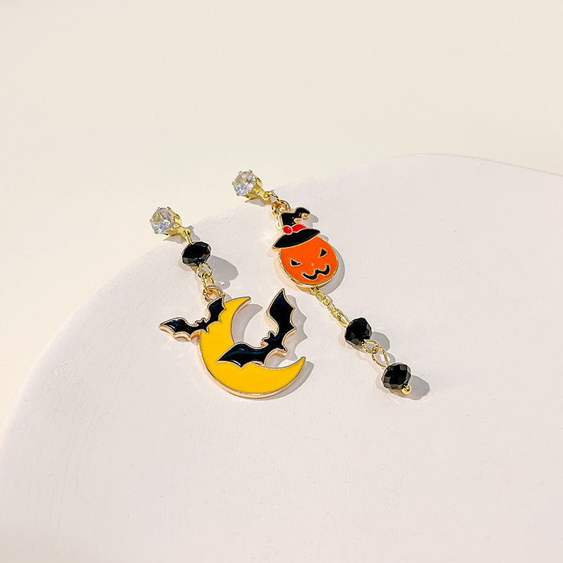 Wholesale Halloween Color Matching Cartoon Pumpkin Ghost Earrings ACC-ES-MDD030